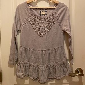 Anthropologie grey tiered long sleeve